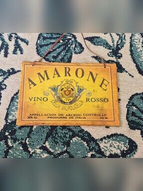 Vino Rosso Yellow Wall Sign - Vintage Italian Wine Decor